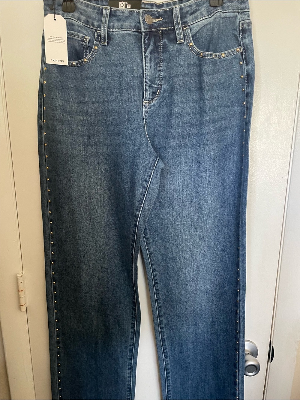 Express Women Medium Blue Studded Jeans